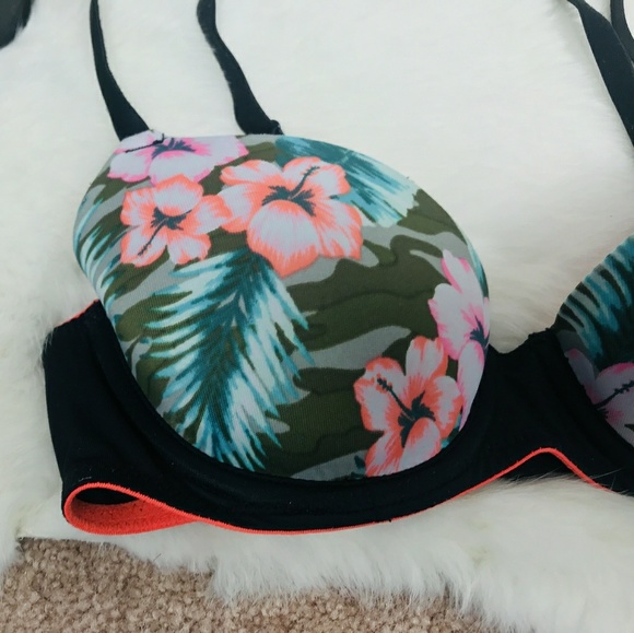 PINK VS Bra Lightly Lined Floral Sz: 32A - Picture 2 of 5